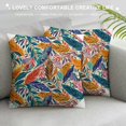 thumbnail image 3 of Autua Leaves Pattern Graphic Decorative Throw Pillow Cover for Home Couch Living Room Sofa Bed - 1PC 20x20in, 3 of 5