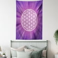 thumbnail image 3 of Sacred Geometry Tapestry, Abstract Overlapping Circles on Spiritual Vibrant Background Print, Wall Hanging for Bedroom Living Room Dorm Decor, Fuchsia Purple, by Ambesonne, 3 of 5