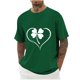 thumbnail image 1 of Blusas y camisas de manga corta con cuello redondo para hombre. Blusa de poliéster con hombros caídos y cuello redondo con estampado del Día de San Patricio., 1 of 4