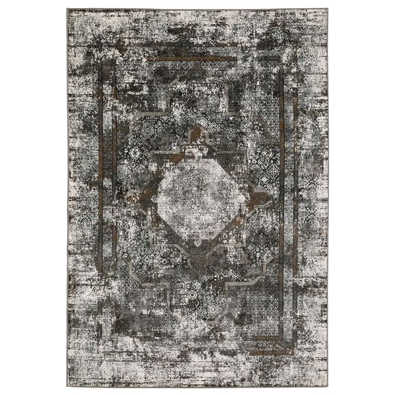 Sphinx Gemini Area Rug 090O2 Traditional Charcoal Floral 5' 3" X  7' 6" Rectangle