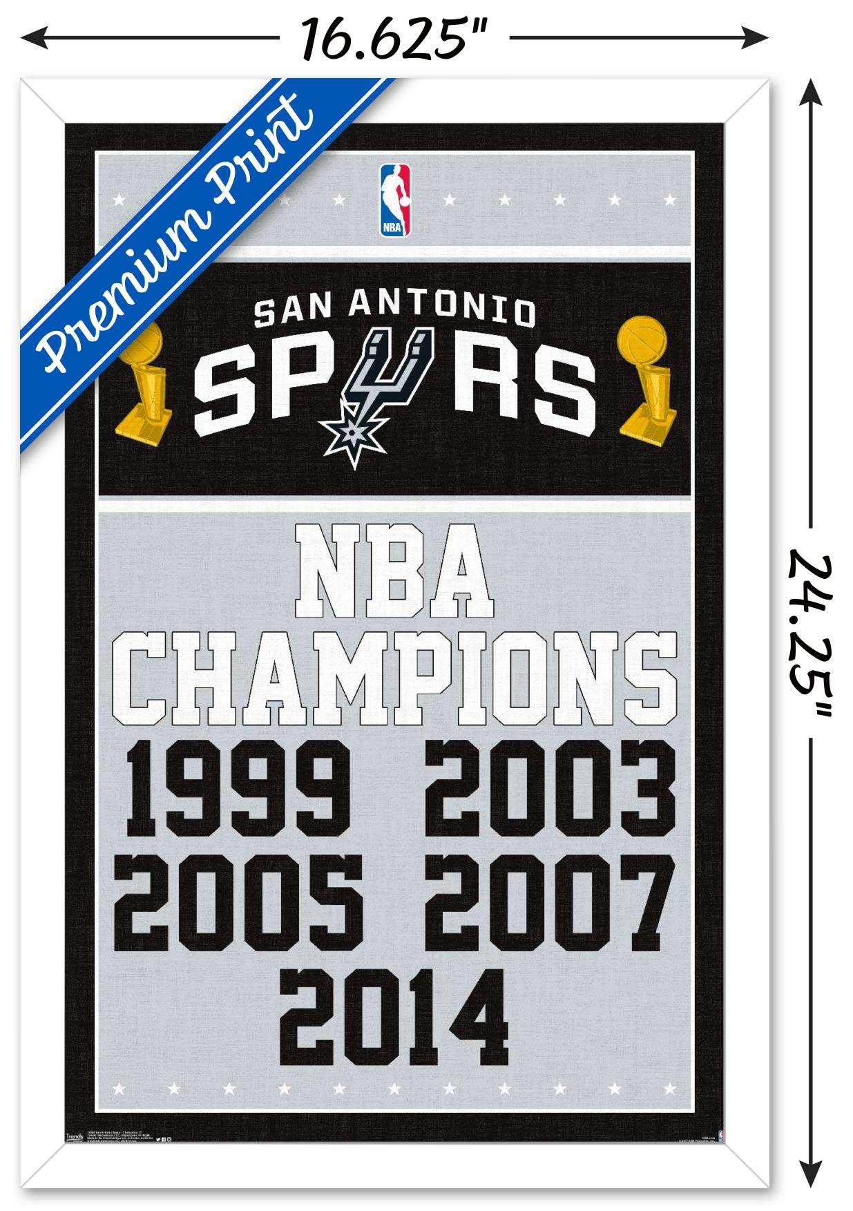 NBA San Antonio Spurs - Champions 17 Wall Poster, 14.725" x 22.375", Framed