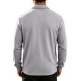 thumbnail image 6 of TOUMENY Men Zip Up Jacket Casual Lightweight Slim Fit Collared Long Sleeve Coat with Pocket Outdoor Travel Spring Fall Winter Jackets for Men Gray L, 6 of 7