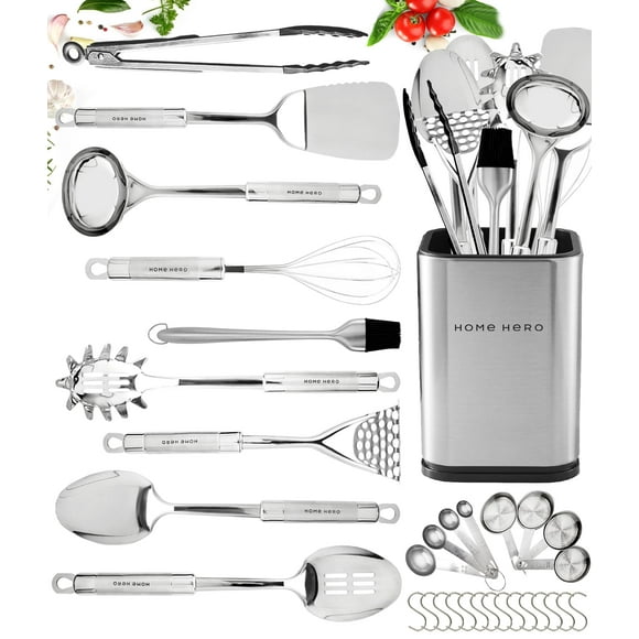 Set de utensilios de cocina Home Hero 32 piezas de acero inoxidable