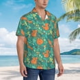 thumbnail image 5 of Fotbe Fall Forest Squirrel Hawaiian Shirt for Men Unisex Summer Beach Casual Short Sleeve Cotton Linen Button Down Shirts-Large, 5 of 9