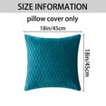 thumbnail image 6 of REGALWOVEN Throw Pillow Covers, 2 Pack Striped Velvet Rectangular Decorative Pillow Cases for Farmhouse Couch Cerulean 18" x 18", 6 of 6