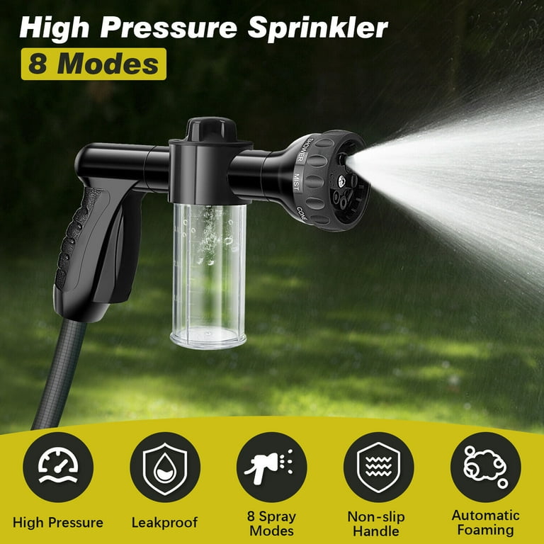 Pup Jet Dog Wash Hose Attachment, Garden Hose Nozzle High Pressure 8 Way  Water Hose Nozzle Foam Sprayer with Soap Dispenser Bottle for Watering