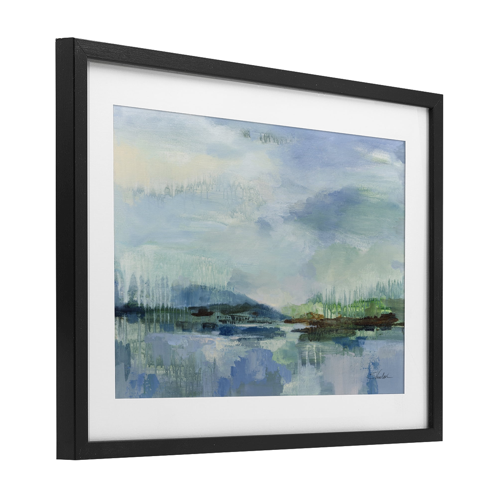 Stupell Industries Rain Over The Lagoon Black Framed Print Under Glass, design by Silvia Vassileva