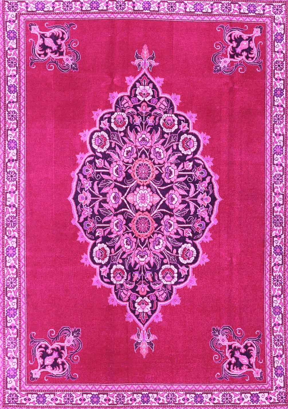 Ahgly Company Indoor Rectangle Medallion Pink Traditional Area Rugs, 2 ...