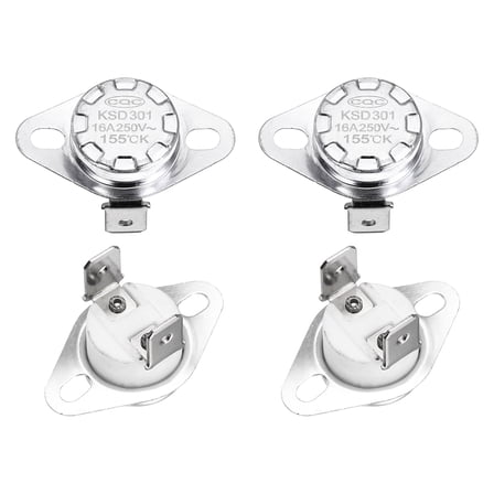 KSD301 Thermostat 155℃/311°F 16A  N.O Temperature Switch 4 Pcs