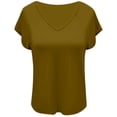 thumbnail image 4 of Vetement Femme ete 2025 Women's Fashion Casual V Neck Solid Color Short Sleeved Top T Shirt Short Women T Shirts Women Violet Shirt Women's Long Sleeve Shirts Ladies Workout Womens Log Sleeve L, 4 of 4