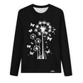 thumbnail image 4 of hxobax Women Casual Crewneck Tops Fall Long Sleeve Tshirt Dandelion Floral Tunic Cute Pullover Shirt, 4 of 5