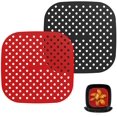 thumbnail image 1 of 2-Pack Réutilisables Air Fryer Liners, 8,5 Pouces Carrés Air Fryer Panier Mats, Antiadhésif, 1 of 5