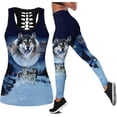 thumbnail image 2 of Yoga Suit Vest And Leggings Moisture Wicking Sunflower Moon Design Sport Fitness Home Gym Tight, 2 of 2