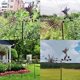 thumbnail image 4 of Viento en la terraza del jardín Escultura de viento grande de metal Arte decorativo para exteriores Estilo animal realista Molino de viento Molino de viento de verano y otoño, 4 of 8