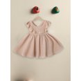 thumbnail image 4 of Kids Little Girl Cotton Linen Dress 12 24 Months 2T 3T 4T 5T Solid Color Ruffle Trim A-line Princess Tank Dresses Casual Summer Clothes, 4 of 9
