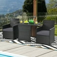 thumbnail image 3 of Costway 3-Piece Rattan Patio Furniture Set with Cushioned Sofa and Table, Gray, 3 of 12