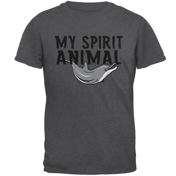 My Spirit Animal Dolphin Dark Heather Adult T-Shirt - Medium 