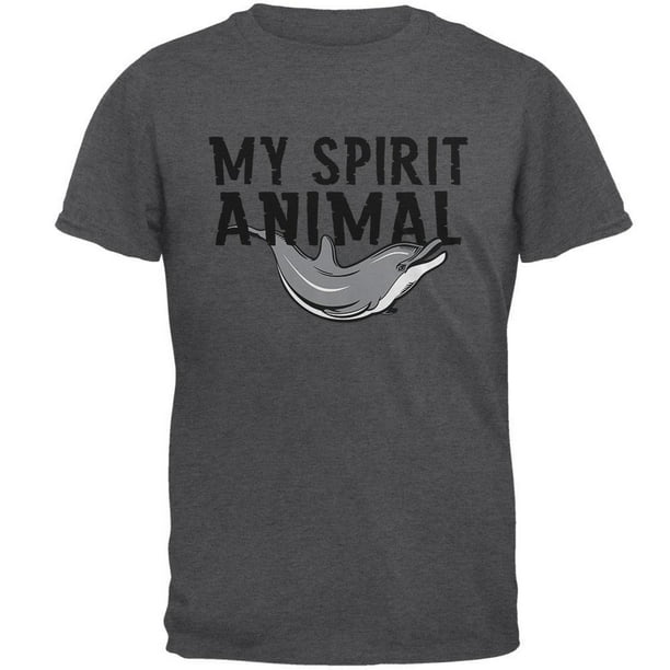 My Spirit Animal Dolphin Dark Heather Adult T-Shirt - Medium My Spirit Animal Dolphin Dark Heather Adult T-Shirt - Medium
