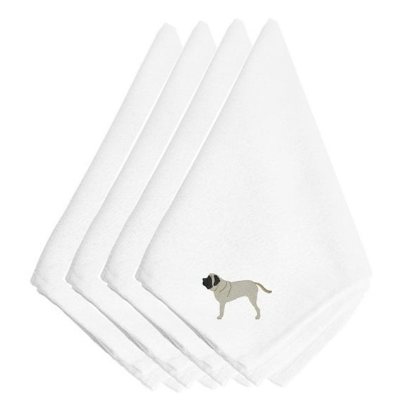 Carolines Treasures BB3456NPKE English Mastiff Embroidered Napkins, Set of 4