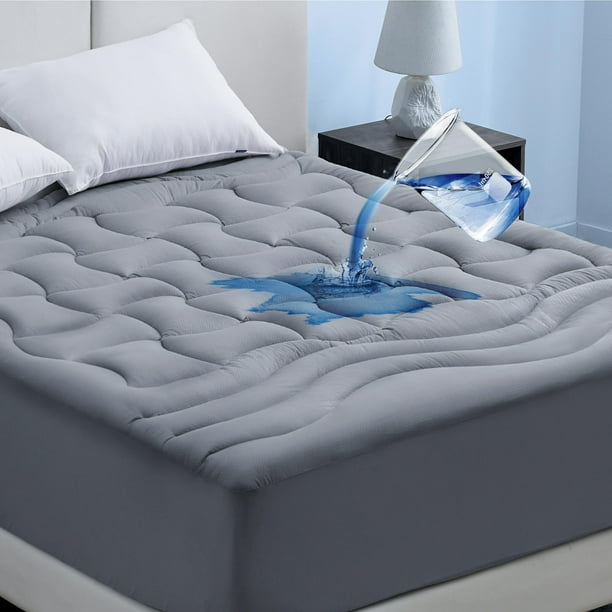 Protector de colchón Bedsure, impermeable, tamaño king, gris