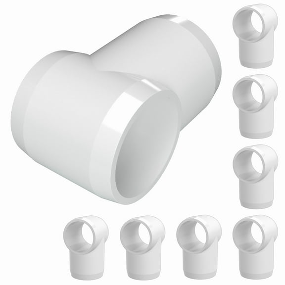 FORMUFIT PVC Fitting, Slip Slip Tee Hinge, Furniture Grade, 3/4” Size, White, 8-Pack (F034STE-WH-8)