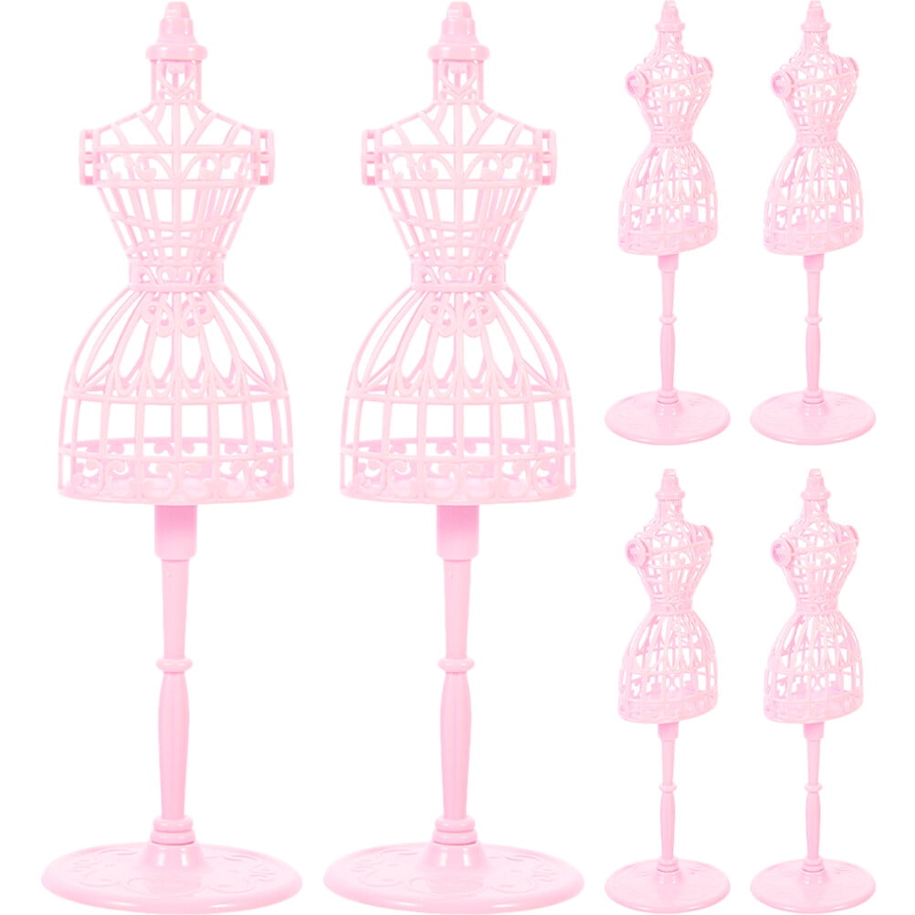 6Pcs Doll Clothes Mannequin Doll Dress Display Form Stand Doll Dress Gown Model Stand