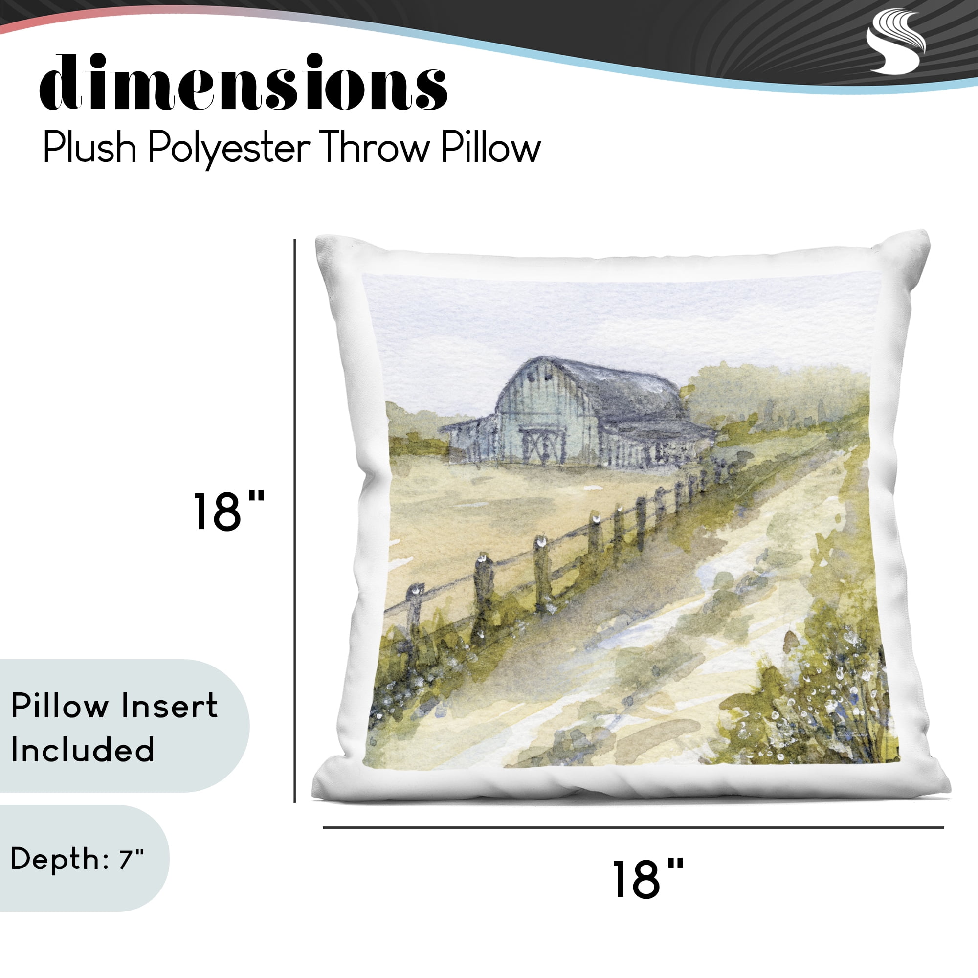 Stupell Industries Blue Barn Lane Decorative Printed Throw Pillow, design by Patti Bishop