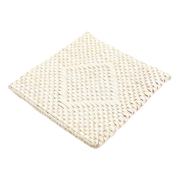 Pouf Woven Seat Cushion Square Comfortable Hand Woven Breathable Chair Seat Mat Tatami Cushion for Indoor Bedroom Outdoor Meditation Prayer