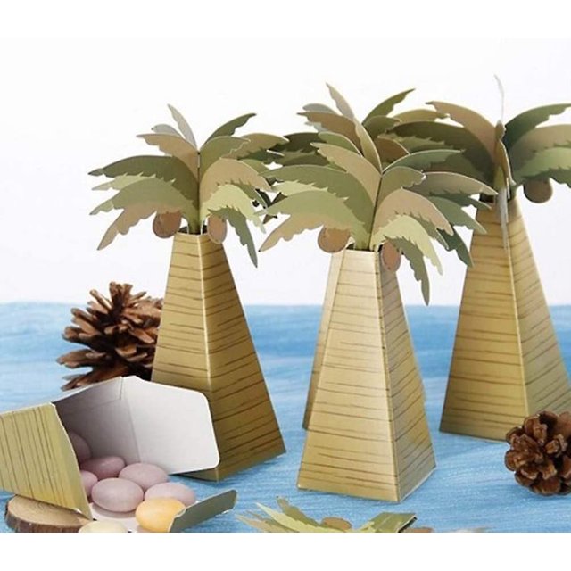 50 cajas de regalo de árbol de coco, cajas de regalo de boda, cajas de regalo de cartón, cajas de regalo vacías, mini cajas de dulces kraft, chocolate, cumpleaños, San Valentín