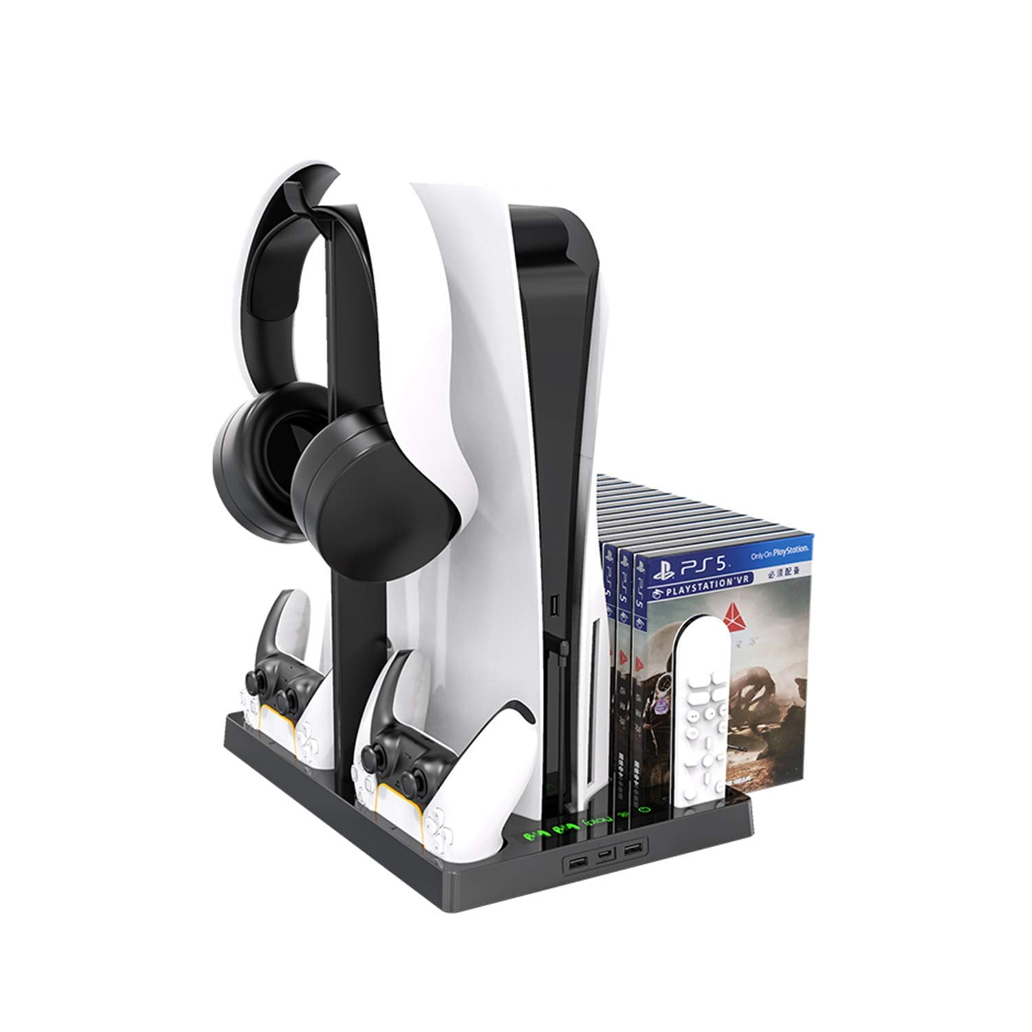 PS5 Vertical Stand for PlayStation 5 Digital Edition & Ultra HD Console, Cooling Stand with Controller Charging Station & Suction Cooling System, PS5 Accessories with Headset Holder, 15 Game Slots - Walmart.com PS5 Vertical Stand for PlayStation 5 Digital Edition & Ultra HD Console, Cooling Stand with Controller Charging Station & Suction Cooling System, PS5 Accessories with Headset Holder, 15 Game Slots - Walmart.com