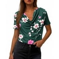 thumbnail image 5 of Otvok Women'S T-Shirt Printed Fashionable Pile Collar Breathable Summer Short Sleeve Casual Tops, 5 of 6