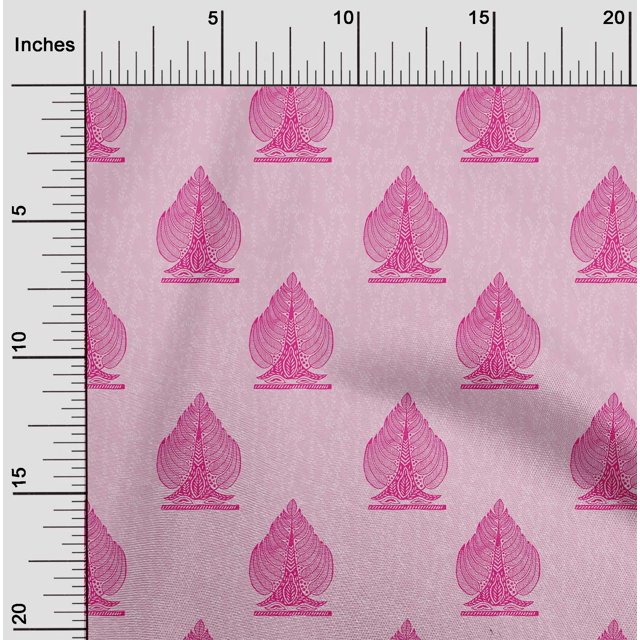 oneOone Cotton Poplin Fabric Leaves & Tree Block Print Sewing Fabric BTY 42 Inch Wide