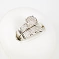 thumbnail image 2 of Lakshya Jewel LLC Round Cut CZ His & Her Trio Ring Set 14K White Gold Plated 2CT, 2 of 4