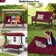 thumbnail image 5 of YLLN Outdoor Swing Cushions with Backrest, Waterproof Porch Swing Cushions Replacement, 4" Thicken Bench Cushion with Ties for Backyard Patio Lawn Garden, 60*40 in, 5 of 8
