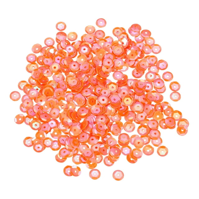 Loose Sequins 4000 Pcs 5MM Silver Backed Cup Embroidery Sequins Spangles for Jewelry Making Crafts Sewing, AB Orange-Yellow