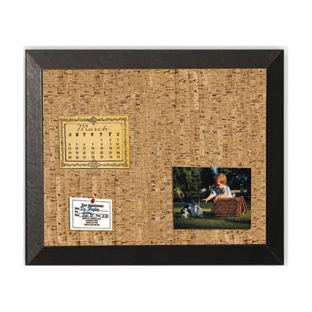 Natural Cork Bulletin Board 24x18, Cork/Black