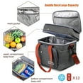 thumbnail image 5 of Insulated Lunch Bag for Women Men Double Deck Lunch Box, Reusable Leakproof Lunch Box Cooler Tote Bag for Work Picnic School or Travel, Double Compartment (Grey,15L ), 5 of 9