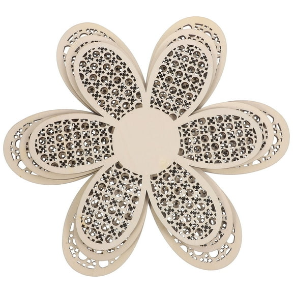 GOOHOCHY Khaki Wooden Flower Wall Art Rustic Home Decor for Bedroom Living Room Study .5x12.5 Inches