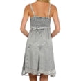 thumbnail image 2 of Sakkas Stonewashed Rayon Adjustable Spaghetti Straps Mid Length Dress - Grey - S/M, 2 of 6