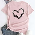 thumbnail image 4 of Camiseta de manga corta con cuello redondo y estampado de amor informal para mujer OAVQHLG3B Store lin121212, 4 of 4