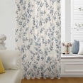thumbnail image 5 of Navy Blue Leaves Sheer Curtains 96" Long, Vintage Summer Botanical Farmhouse Rustic Light Filering Curtains, Privacy Drapes Simi Floor to Veiling Curtain for Living Room Large Window Treatment, 5 of 9