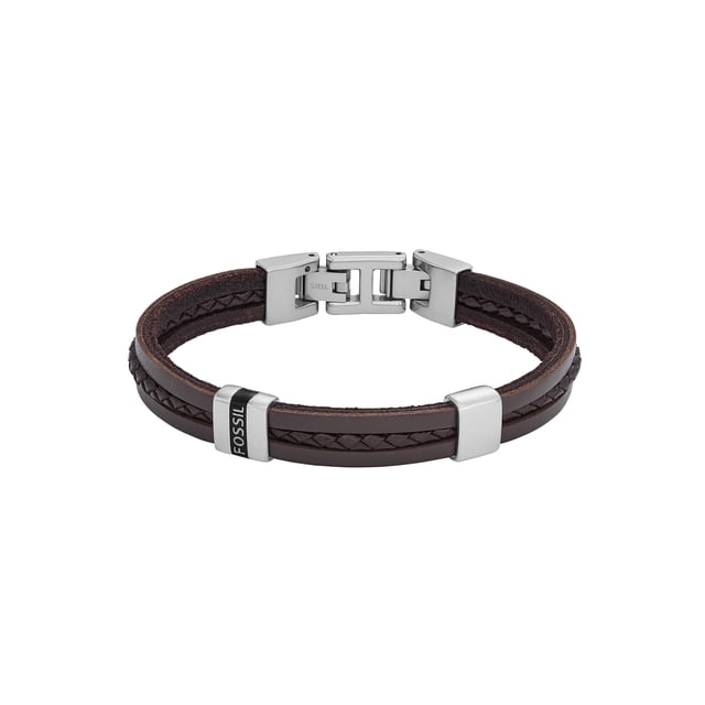 Pulsera de correa Fossil Leather Essentials Brown JF04133040 para hombre