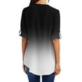 thumbnail image 3 of Spring Savings LYXSSBYX Women Long Sleeve Tops Women's Summer Shirts Zip Casual Tunic V-Neck Rollable Blouse Tops T-Shirt, 3 of 6