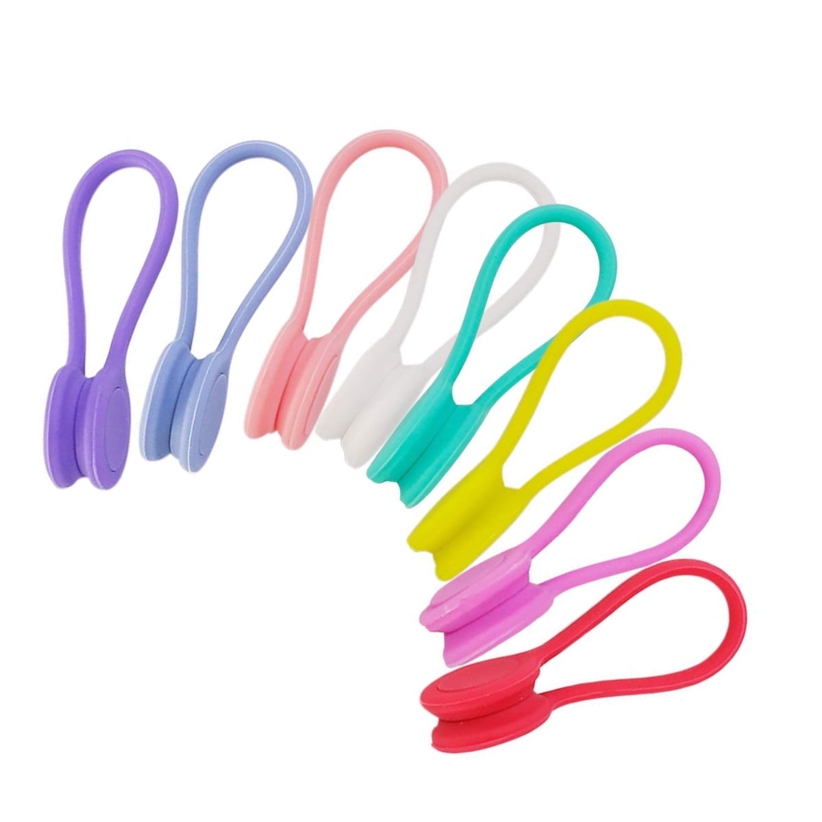 by Newtiy 16pcs Multicolor Strong Magnet Winder Wrap Magnetic Cable Clips for Headphones/Earphones/USB Cable/Keychain etc Magnetic Twist Ties 
