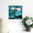 thumbnail image 3 of JRXY Blooming Lotus Flower Canvas Wall Art Pink Floral Artwork Picture Giclee Prints Framed Water Lily Painting Home Decor for Bedroom Each Size 16x16 inch 20x20 in, 3 of 4