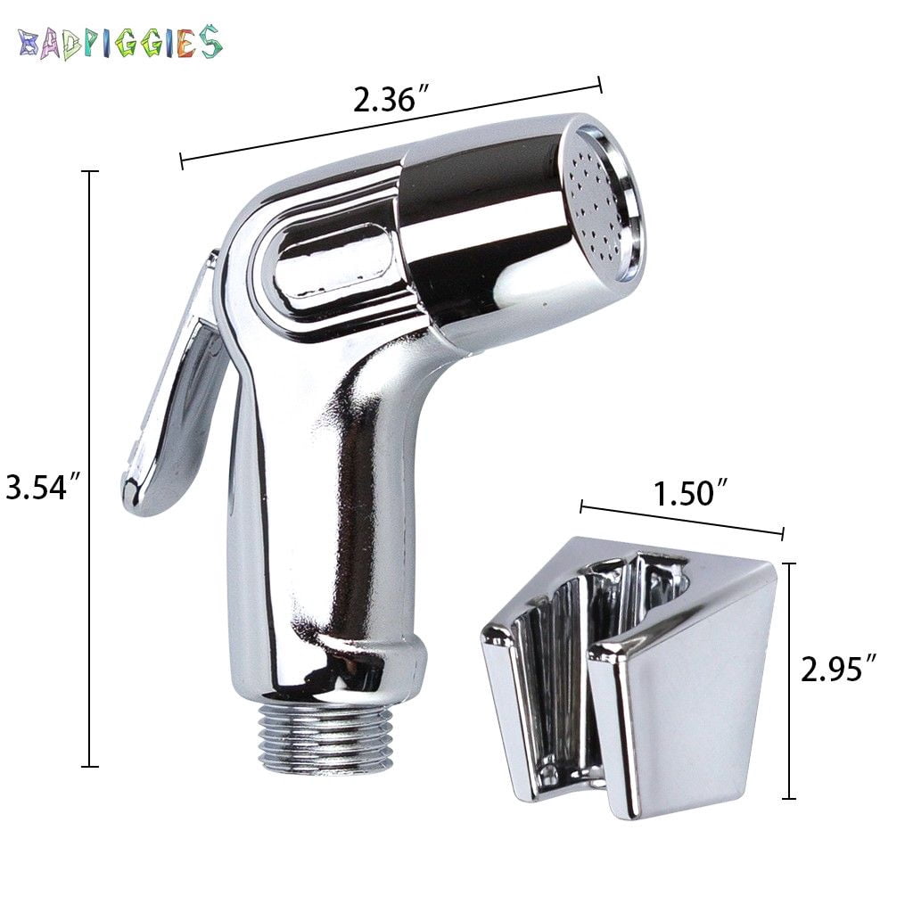 BadPiggies Stainless Steel Hand Held Bidet Toilet Sprayer Kit Diaper Washer Portable Shower Sprayer for Bathroom