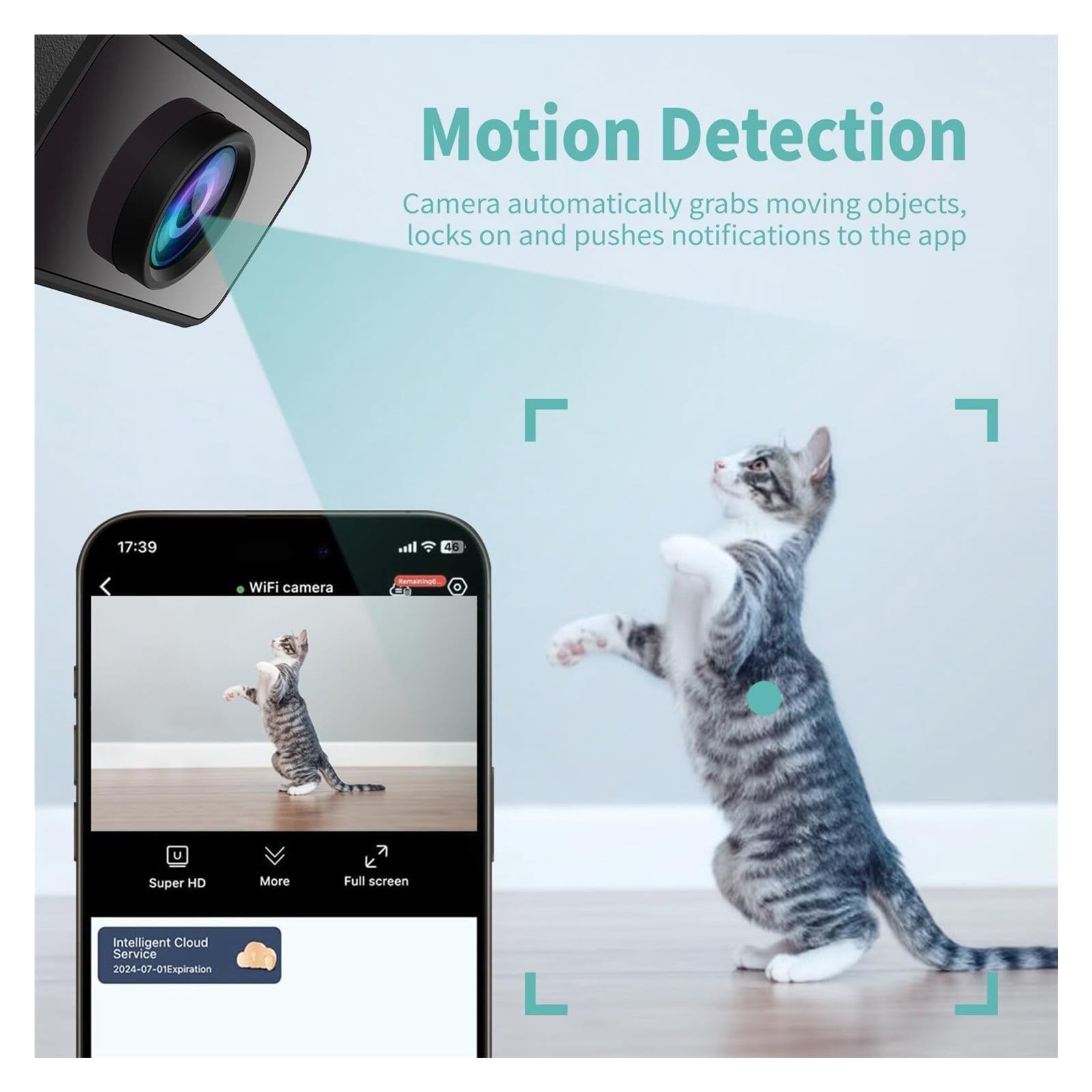 NexTone Mini Camera Nanny Cam for Home - 2026 Update WiFi Security Camera with Free Cloud Storage, Baby Monitor Pet Camera with Motion Detection, Night Vision, App Control, with No WiFi Mode (Black)