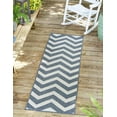 thumbnail image 3 of Unique Loom Outdoor Coastal Collection Area Rug - Dalgalar (2' x 8' Runner Navy Blue/Ivory), 3 of 9
