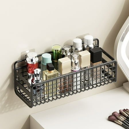 Honmine Metal Wall Basket Storage Organizer for Sundries Kitchen Seasoning Rack and Shower Toiletries Holder Honmine Metal Wall Basket Storage Organizer for Sundries Kitchen Seasoning Rack and Shower Toiletries Holder