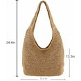 thumbnail image 5 of Hand-woven Soft Large Straw Shoulder Bag Boho Straw Handle Tote Retro Summer Beach Bag Rattan Handbag, 5 of 9